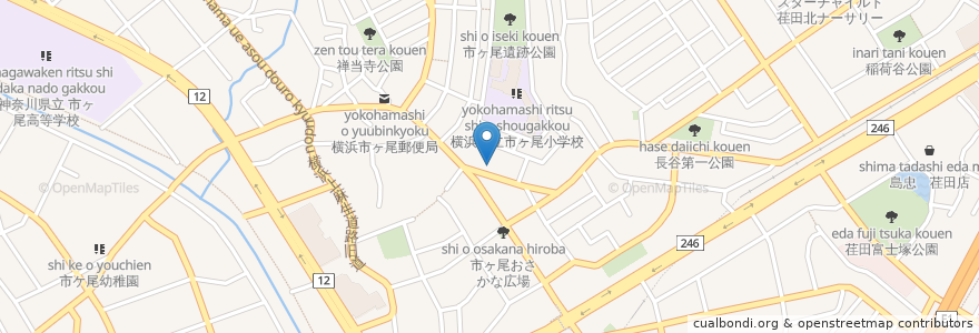 Mapa de ubicacion de 上市ケ尾町内会館 en Japan, 神奈川県, Yokohama, 青葉区.