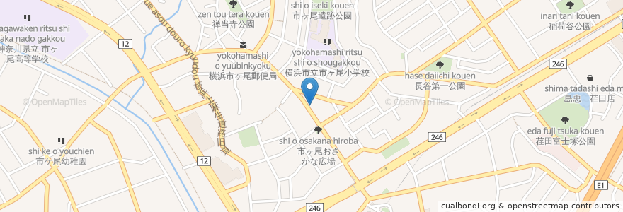 Mapa de ubicacion de 井上小児科 en اليابان, كاناغاوا, 横浜市, 青葉区.