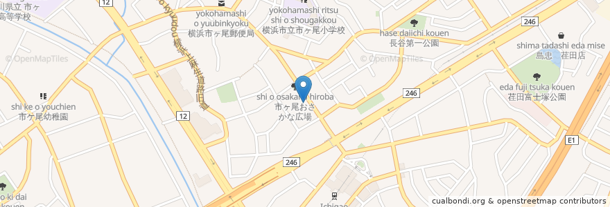 Mapa de ubicacion de とん平 en Jepun, 神奈川県, 横浜市, 青葉区.