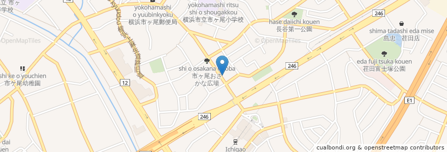 Mapa de ubicacion de 梅の木眼科医院 en Japan, 神奈川県, Yokohama, 青葉区.