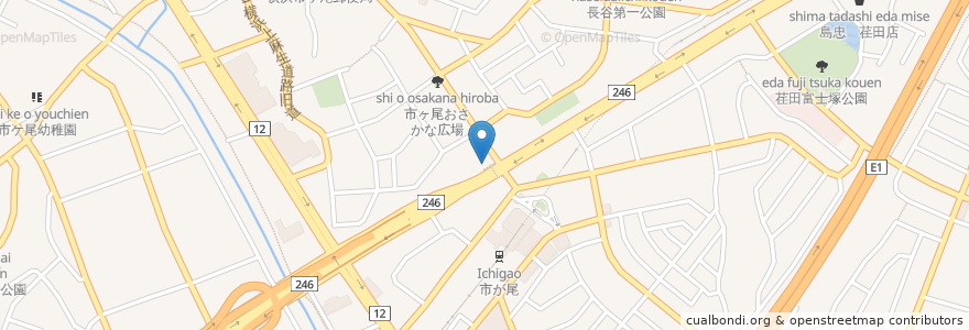 Mapa de ubicacion de らーめん市場 en Japonya, 神奈川県, 横浜市, 青葉区.