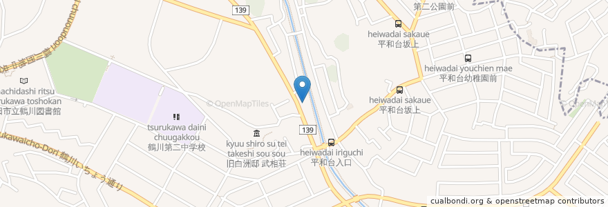 Mapa de ubicacion de コメダ珈琲店 町田鶴川店 en Япония, Токио, Матида.