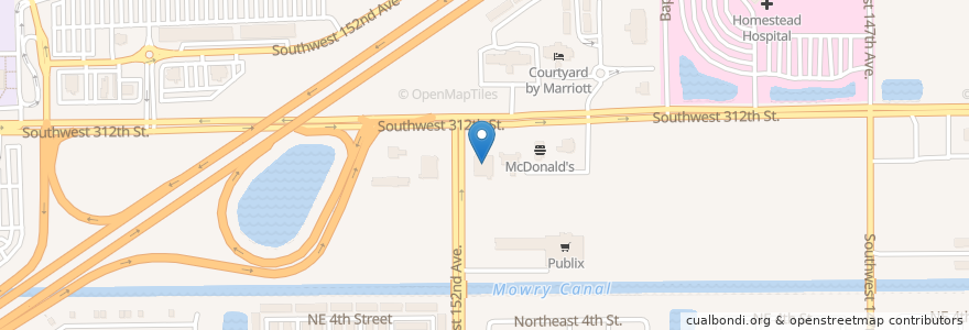 Mapa de ubicacion de Walgreens en 미국, 플로리다주, 마이애미데이드 군, Homestead.
