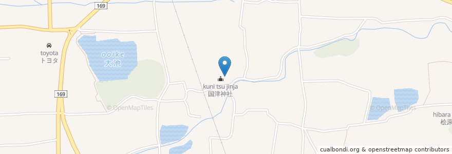 Mapa de ubicacion de 国津神社 en Japão, 奈良県, 桜井市.