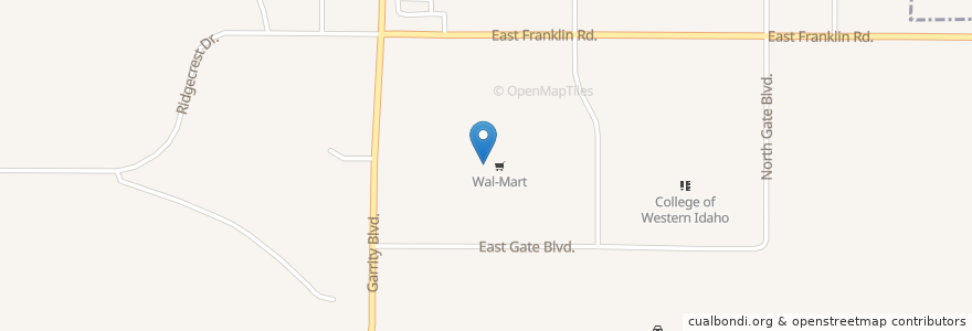 Mapa de ubicacion de Walmart Pharmacy en Stati Uniti D'America, Idaho, Canyon County, Nampa.