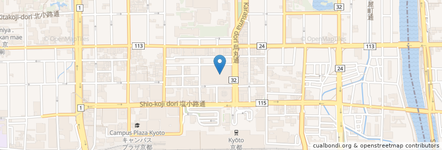Mapa de ubicacion de とんかつ薩摩 豬排 en 日本, 京都府, 京都市, 下京区.