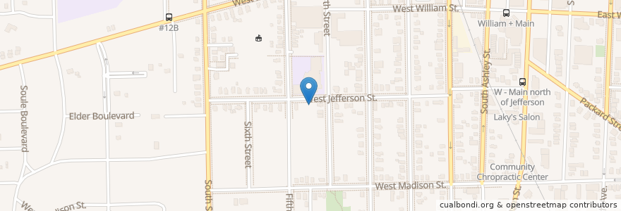 Mapa de ubicacion de Jefferson Market and Cakery en 미국, 미시간, Washtenaw County, Ann Arbor.