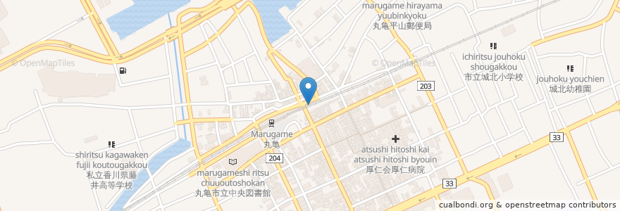 Mapa de ubicacion de ニッポンレンタカー en 日本, 香川县, 丸龟市.