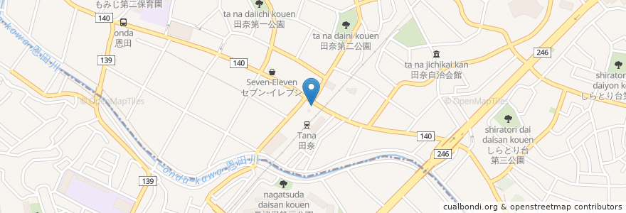 Mapa de ubicacion de ドリーム薬局 en Japonya, 神奈川県, 横浜市, 緑区, 青葉区.