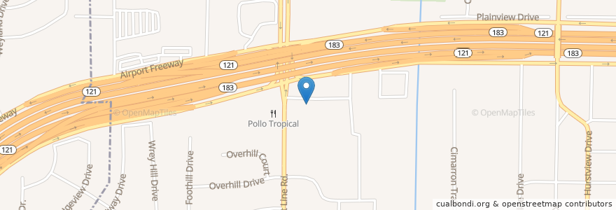 Mapa de ubicacion de Potbelly en 미국, 텍사스, Tarrant County, Hurst.