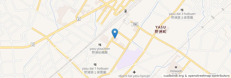 Mapa de ubicacion de 野洲こどもの家 en Japão, 滋賀県, 野洲市.