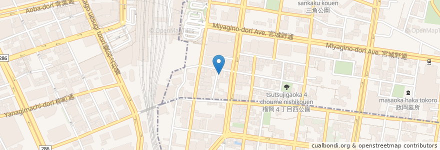 Mapa de ubicacion de 居酒屋ぜん en Jepun, 宮城県, 仙台市, 青葉区, 宮城野区.