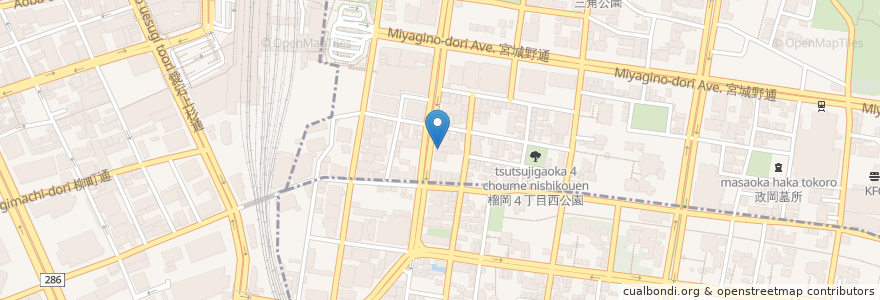 Mapa de ubicacion de もり達 仙台店 en 日本, 宮城県, 仙台市, 青葉区, 宮城野区.