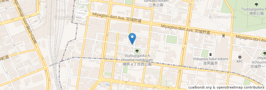Mapa de ubicacion de ラーメンみそ壱 榴岡店 en Япония, Мияги, 仙台市, 青葉区, 宮城野区.
