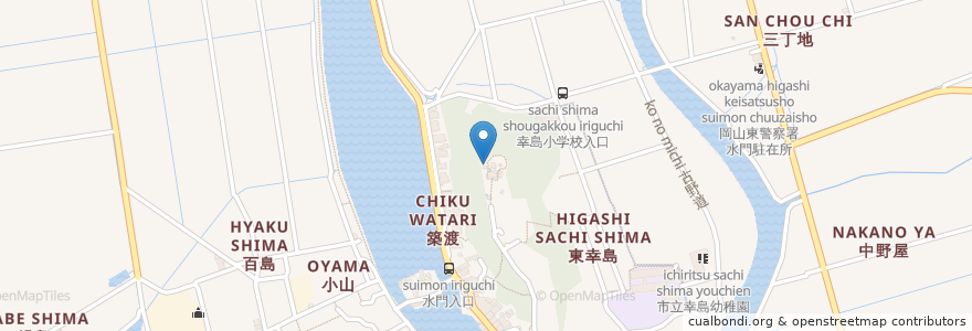 Mapa de ubicacion de 白石神社 en 日本, 岡山県, 岡山市, 東区.