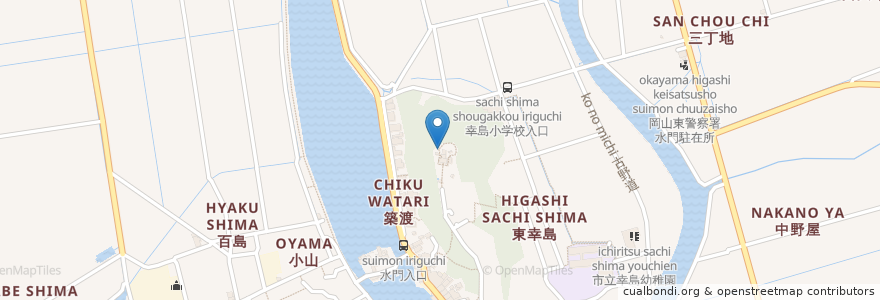 Mapa de ubicacion de 忠魂社 en 日本, 岡山県, 岡山市, 東区.