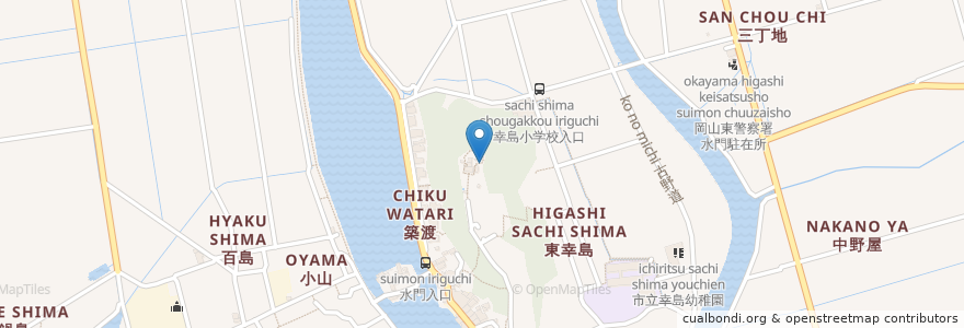 Mapa de ubicacion de 安仁神社遥拝所 en Japon, Préfecture D'Okayama, 岡山市, 東区.