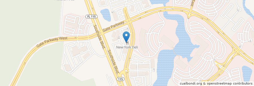 Mapa de ubicacion de New York Deli en United States, Florida, Duval County, Jacksonville.
