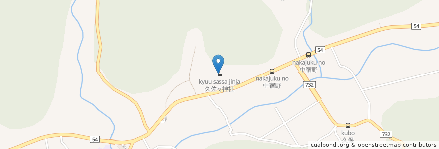 Mapa de ubicacion de 久佐々神社 en ژاپن, 大阪府, 豊能郡, 能勢町.
