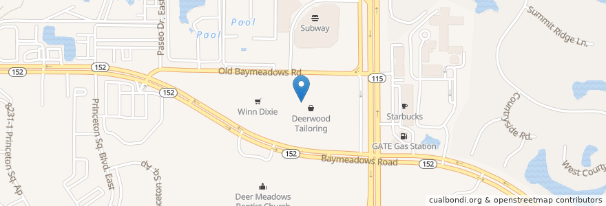 Mapa de ubicacion de Mandaloun en Vereinigte Staaten Von Amerika, Florida, Duval County, Jacksonville.