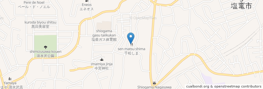 Mapa de ubicacion de 千松しま en 日本, 宮城県, 塩竈市.
