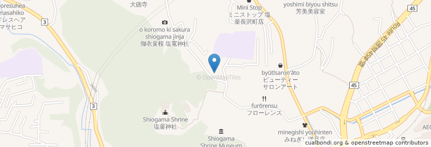 Mapa de ubicacion de 中華力 en 일본, 미야기현, 塩竈市.