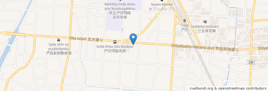 Mapa de ubicacion de ハードオフ戸田駅西口店 en Japão, 埼玉県, 戸田市.