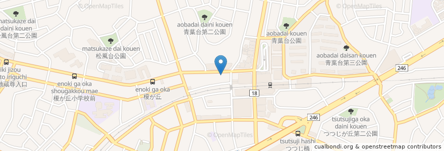 Mapa de ubicacion de フレッシュネスバーガー en Japan, Kanagawa Prefecture, Yokohama, Aoba Ward.