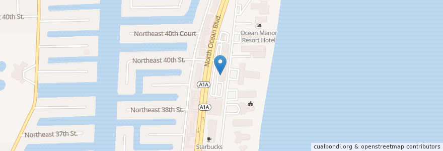 Mapa de ubicacion de NY Deli en 미국, 플로리다주, Broward County, Fort Lauderdale.
