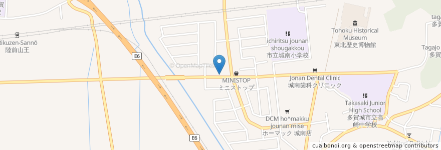 Mapa de ubicacion de リフレ薬局 城南店 en Japan, 宮城県, 多賀城市.
