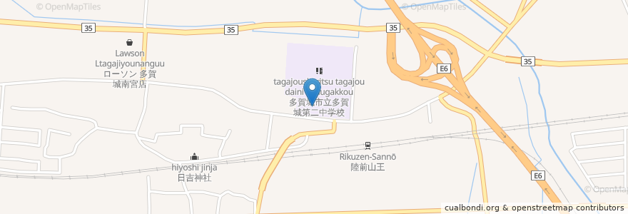 Mapa de ubicacion de 山王地区公民館 en 日本, 宫城县, 多賀城市.