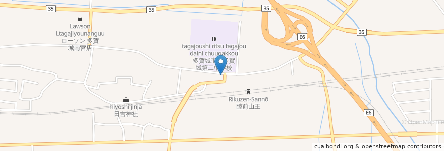 Mapa de ubicacion de コミュニティカフェ&ガイドツアー タガの柵 en Japão, 宮城県, 多賀城市.