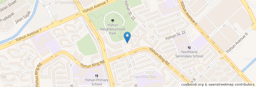 Mapa de ubicacion de POSB Yishun Branch en シンガポール, Northwest.