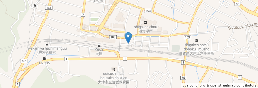 Mapa de ubicacion de こっからんHORII en 日本, 滋賀県, 大津市.