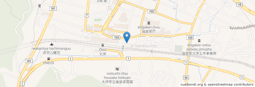 Mapa de ubicacion de 居酒屋喜烙亭 en ژاپن, 滋賀県, 大津市.