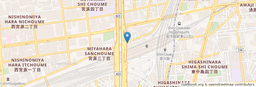 Mapa de ubicacion de マクドナルド en Japão, 大阪府, 大阪市, 淀川区.