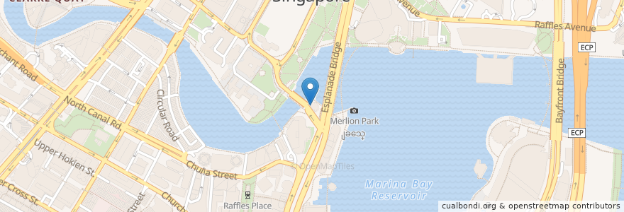 Mapa de ubicacion de Starbucks en Singapura, Central.