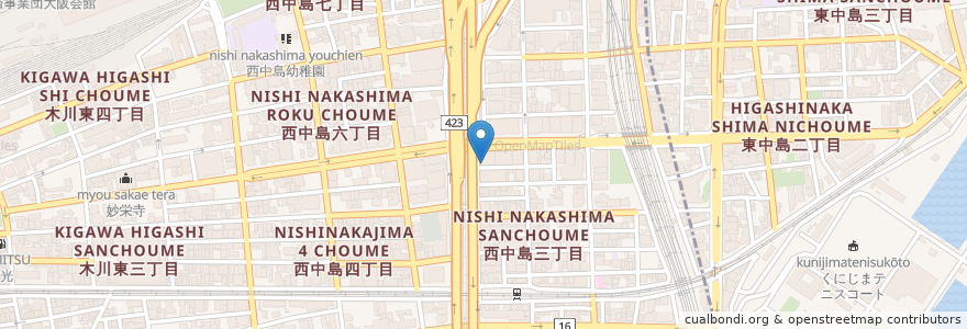 Mapa de ubicacion de 豊後どり en Japan, 大阪府, Osaka, 淀川区.