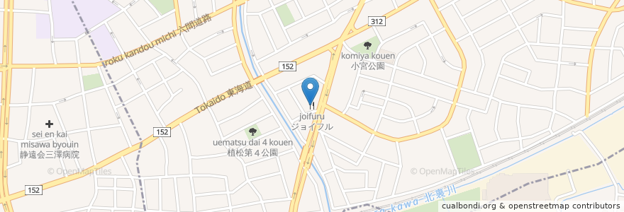 Mapa de ubicacion de ジョイフル en Japão, 静岡県, 浜松市, 東区.