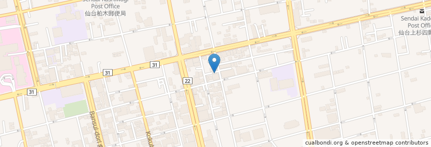 Mapa de ubicacion de 和喰和喰亭 en Japonya, 宮城県, 仙台市, 青葉区.