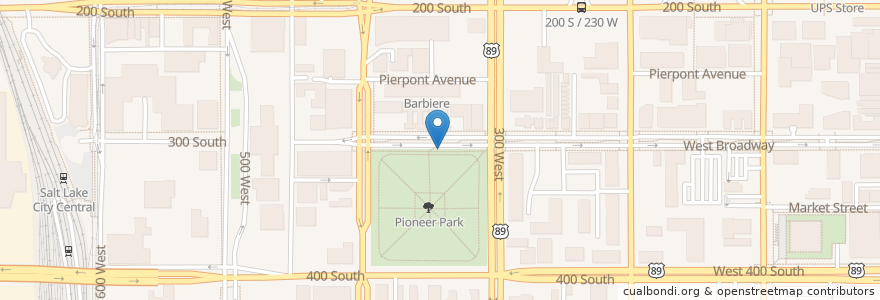 Mapa de ubicacion de ChargePoint en アメリカ合衆国, ユタ州, Salt Lake County, Salt Lake City.