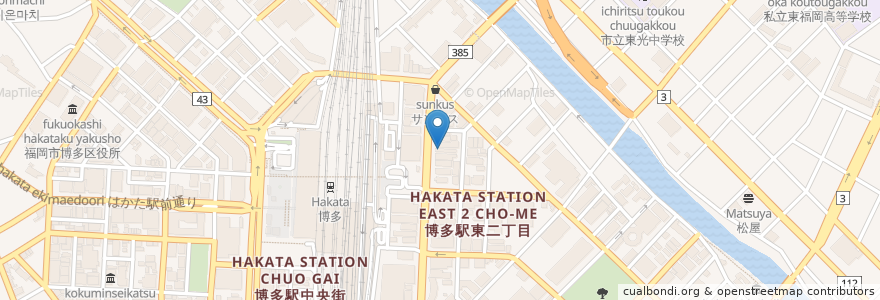 Mapa de ubicacion de ニッポンレンタカー en 日本, 福岡県, 福岡市, 博多区.