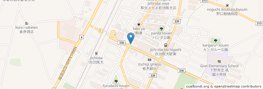 Mapa de ubicacion de 佐伯 月極 有料 駐車場 en Japão, 栃木県, 下野市.