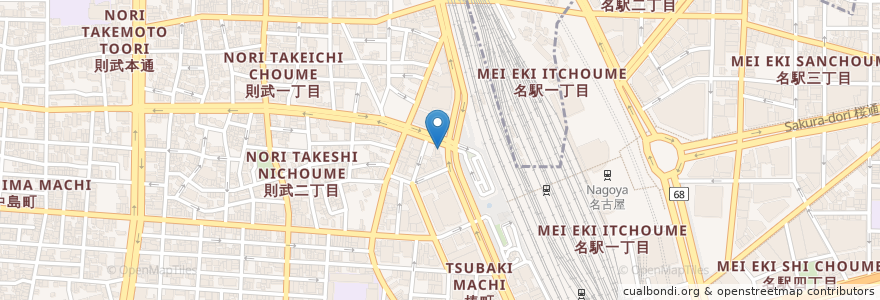 Mapa de ubicacion de 河合塾 en 일본, 아이치현, 나고야 시, 中村区.