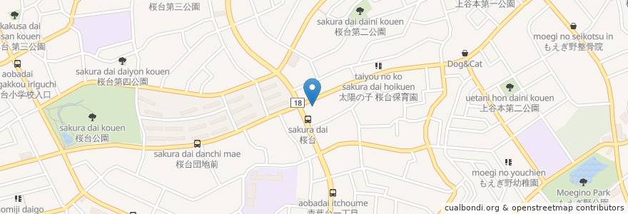 Mapa de ubicacion de 横浜鳥鮮 en 日本, 神奈川縣, 横滨市, 青葉区.