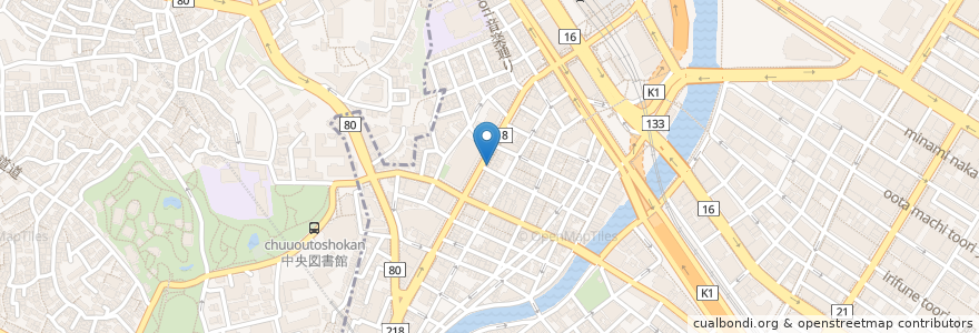 Mapa de ubicacion de かめや寿司 en اليابان, كاناغاوا, 横浜市, 中区, 西区.