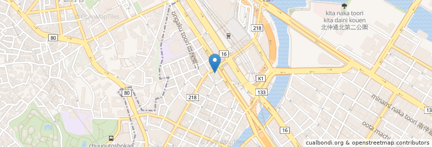 Mapa de ubicacion de 桜木町クリニック en 日本, 神奈川県, 横浜市, 中区, 西区.