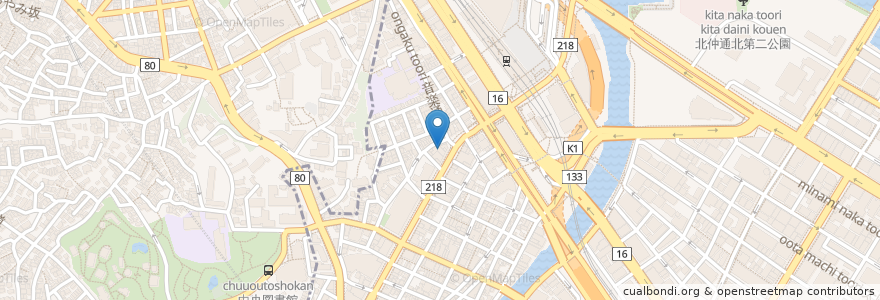 Mapa de ubicacion de SPORTS BAR Shiba en Japonya, 神奈川県, 横浜市, 西区.