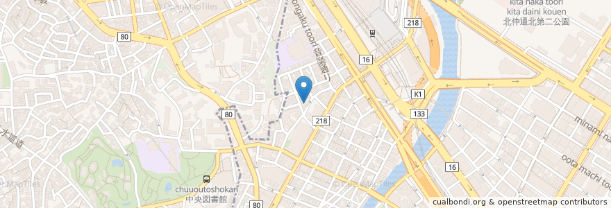 Mapa de ubicacion de タンメン専門店　満菜 en Japão, 神奈川県, 横浜市, 西区.