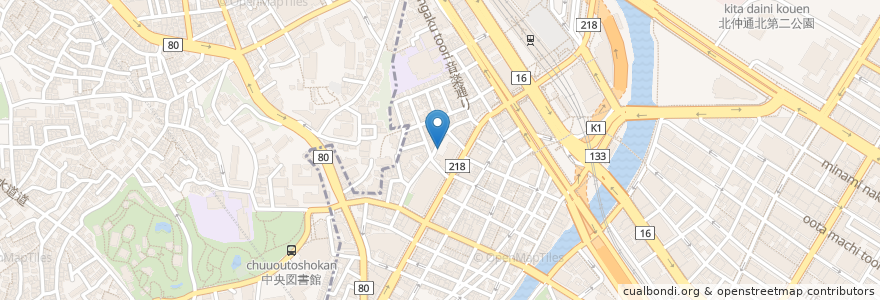 Mapa de ubicacion de 九州とんこつ　のげら〜 en ژاپن, 神奈川県, 横浜市, 西区.